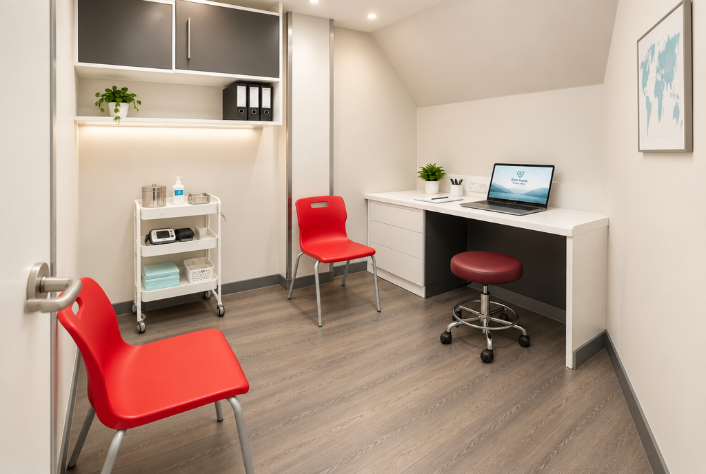 Wide-angle view of the consultation room